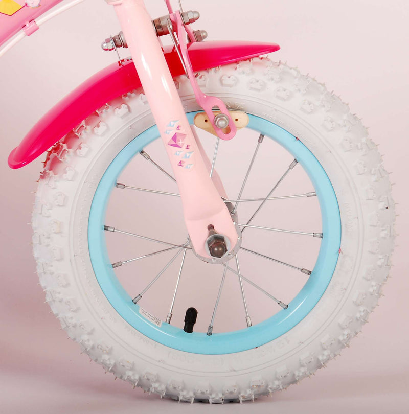 Afbeelding laden in galerijviewer, Disney Princess Kinderfiets - Meisjes - 12 inch - Roze - Twee Handremmen

