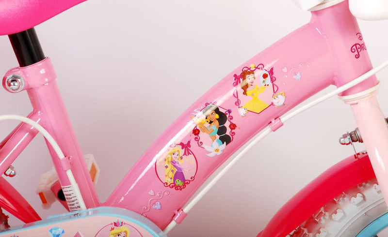 Afbeelding laden in galerijviewer, Disney Princess Kinderfiets - Meisjes - 12 inch - Roze - Twee Handremmen
