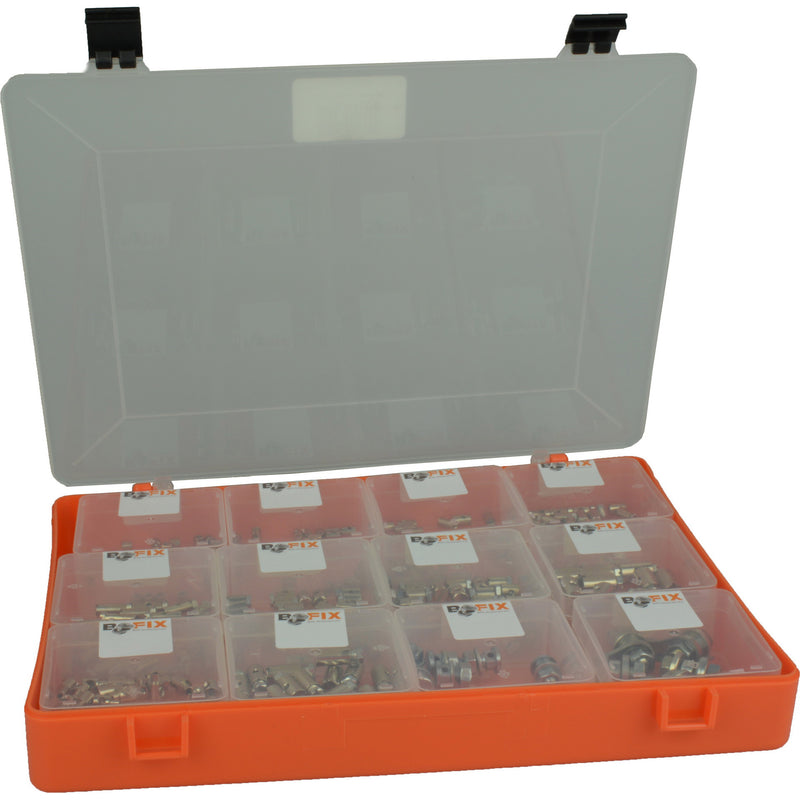 Afbeelding laden in galerijviewer, Bofix 243900 Doos assortiment 12 vaks Schroefnippels
