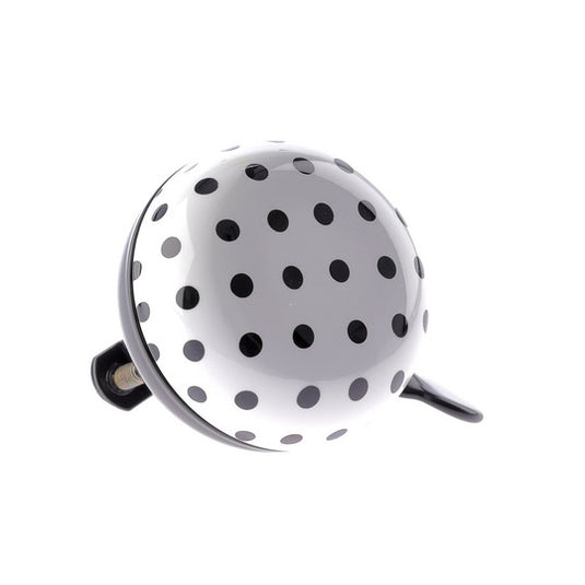 Nv ding dong bel 60mm dots wit met zwarte stippen kaart