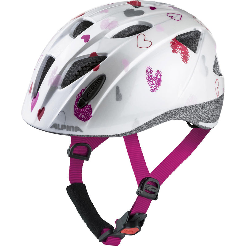 Afbeelding laden in galerijviewer, Alpina sports kinderhelm ximo white hearts 45-49 glans
