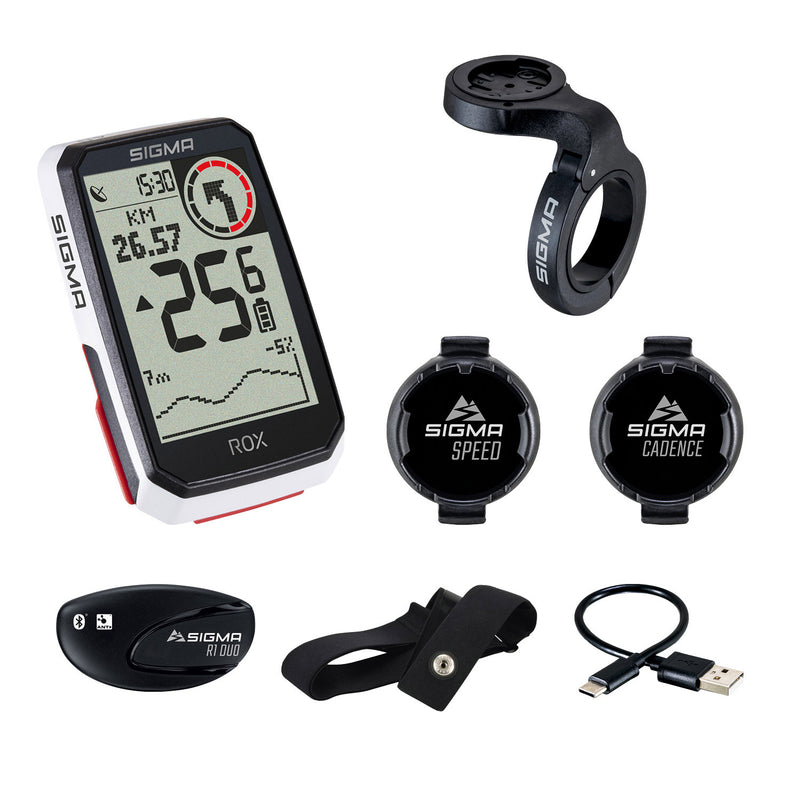 Afbeelding laden in galerijviewer, Sigma rox 4.0 gps zw wi hr stuurhouder cad snelh sensor top mount set
