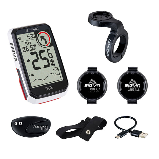 Sigma rox 4.0 gps zw wi hr stuurhouder cad snelh sensor top mount set