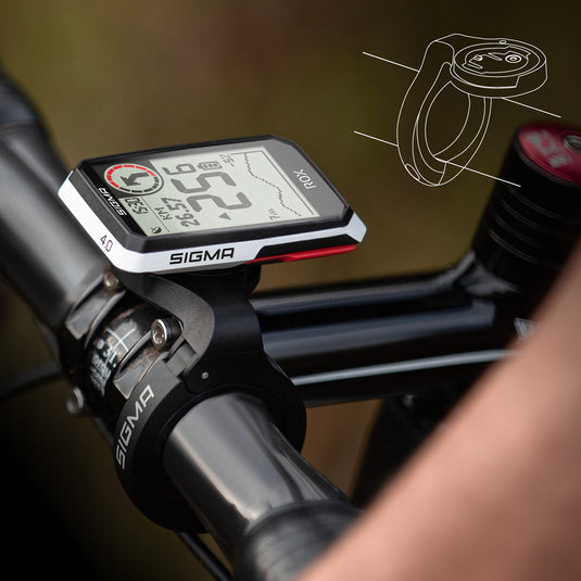 Sigma rox 4.0 gps zw wi hr stuurhouder cad snelh sensor top mount set