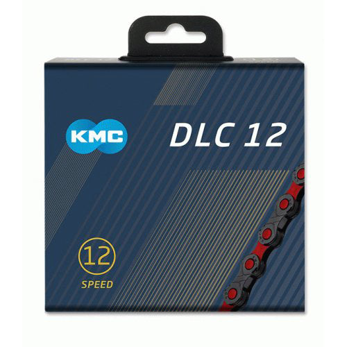 Afbeelding laden in galerijviewer, KMC Fietsketting DLC 12 126 schakels - Rood Zwart - 272g
