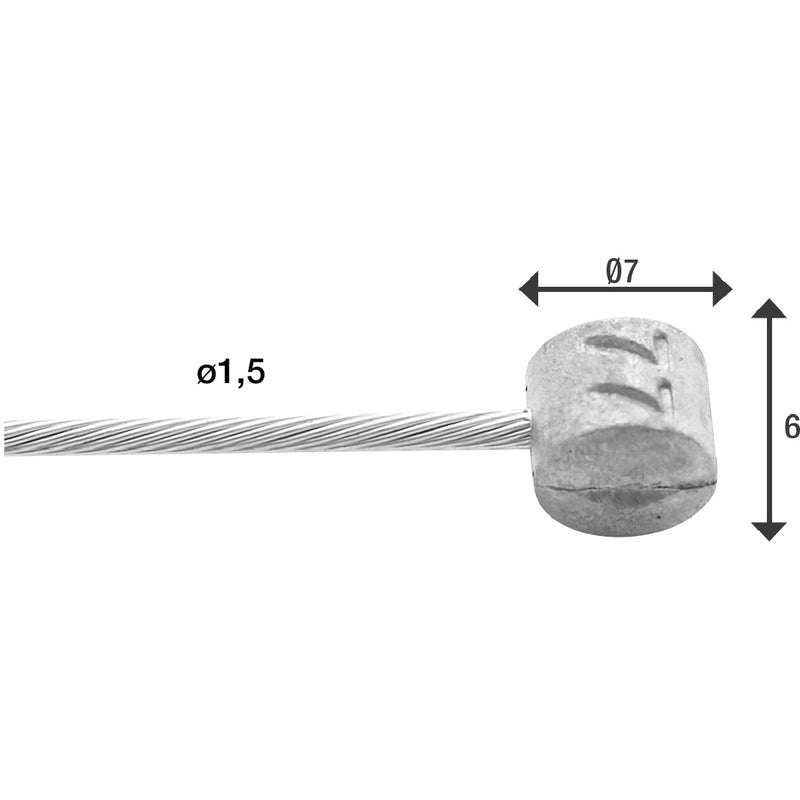 Afbeelding laden in galerijviewer, Elvedes rem binnenkabel 3000mm verzinkt �1,5mm t-nippel

