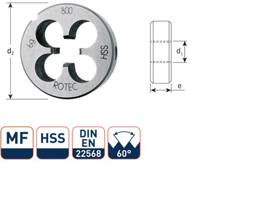 Rotec ronde snijplaat mf14x1.5 hss