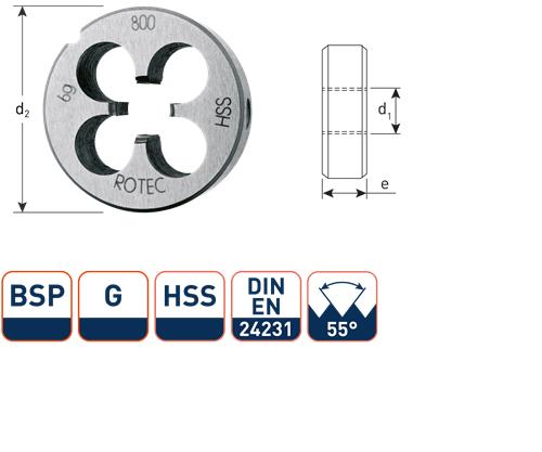 Rotec ronde snijplaat bsp g1 8 hss