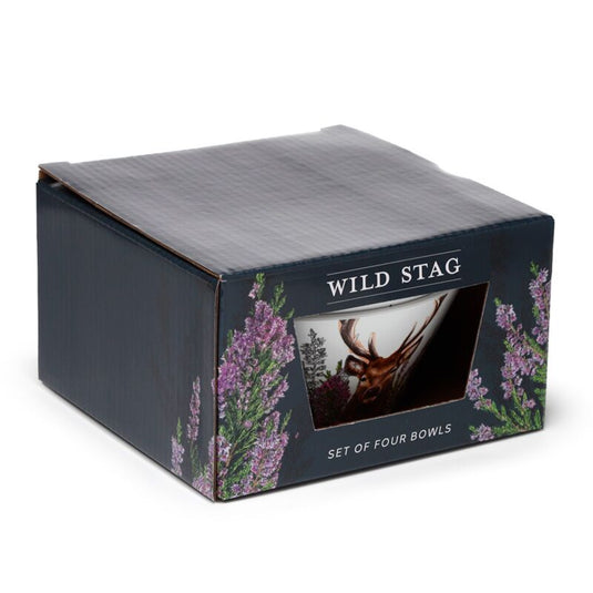 Wild hert set van 4 duurzame rpet picknick kommen