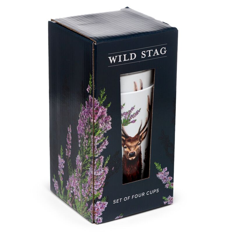 Afbeelding laden in galerijviewer, Wild hert set van 4 duurzame rpet picknick bekers 450ml
