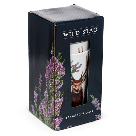 Wild hert set van 4 duurzame rpet picknick bekers 450ml