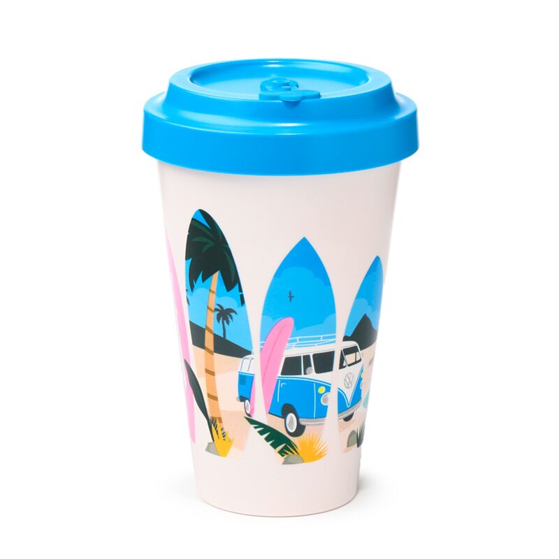 Afbeelding laden in galerijviewer, Vw t1 volkswagen busje waves set rpet duurzame thermosbeker reismok 400ml
