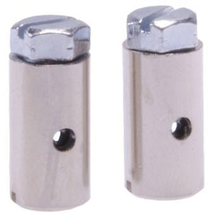 schroefnippels 15 x 8 mm zilver 2 stuks