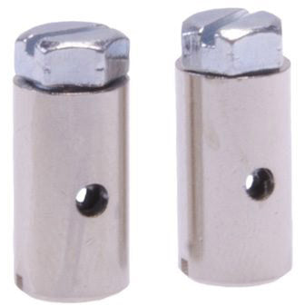 Afbeelding laden in galerijviewer, schroefnippels 15 x 8 mm zilver 2 stuks
