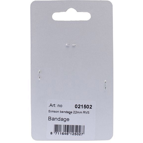 Afbeelding laden in galerijviewer, Simson rembandage rond 22mm rvs per stuk op kaart
