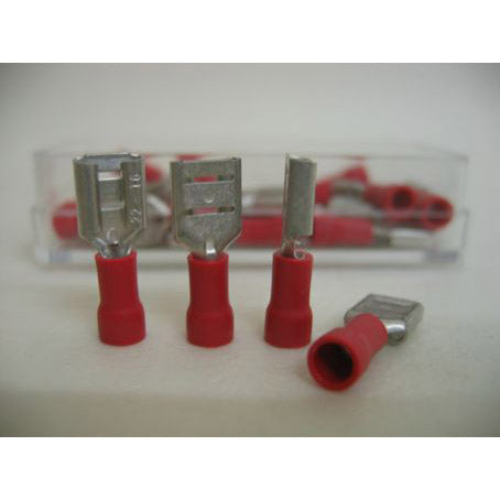 Bofix kabelschoen amp vrouw plat 6,3mm rood (25st)