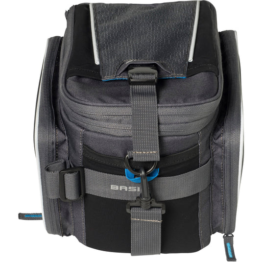 Basil Sport Design Trunkbag - Grijze fietsbagagedragertas, 7-15L, waterafstotend, voor reguliere fiets en e-bike