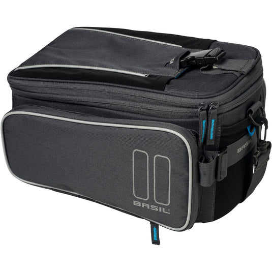 Basil Sport Design Trunkbag - Grijze fietsbagagedragertas, 7-15L, waterafstotend, voor reguliere fiets en e-bike