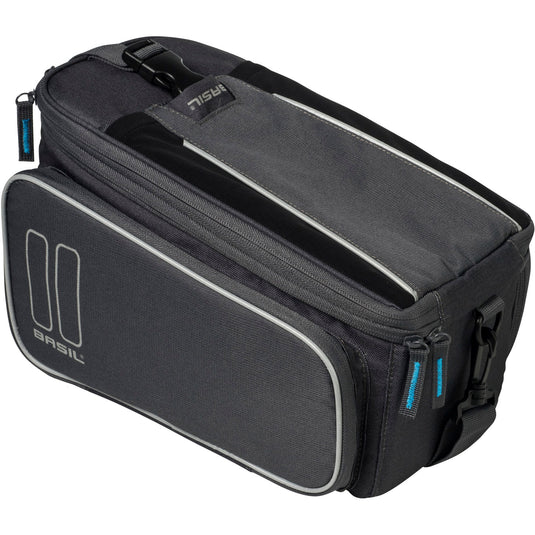 Basil Sport Design Trunkbag - Grijze fietsbagagedragertas, 7-15L, waterafstotend, voor reguliere fiets en e-bike