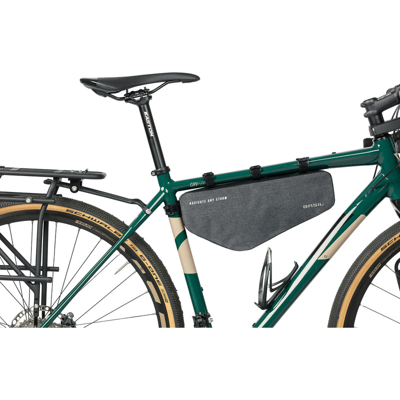 Afbeelding laden in galerijviewer, De Basil Navigator Storm frametas - waterdichte fietstas - unisex - zwart
