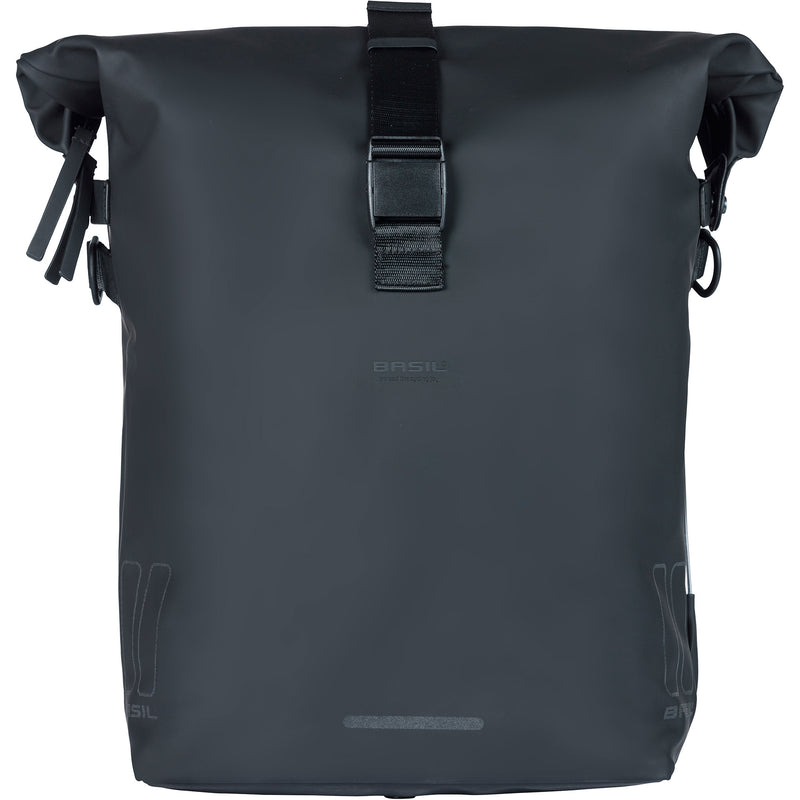 Afbeelding laden in galerijviewer, Basil SoHo MIK Side fietsschoudertas - zwart, waterdicht, PU, Nordlicht LED, 17l
