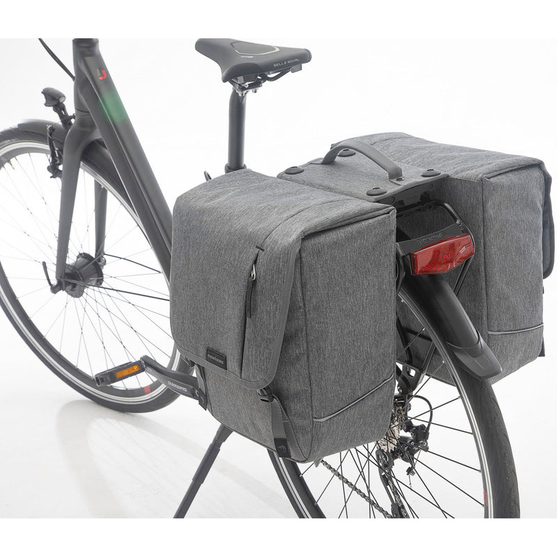 Afbeelding laden in galerijviewer, Nova Double - Dubbele fietstas, grijs, waterafstotend
