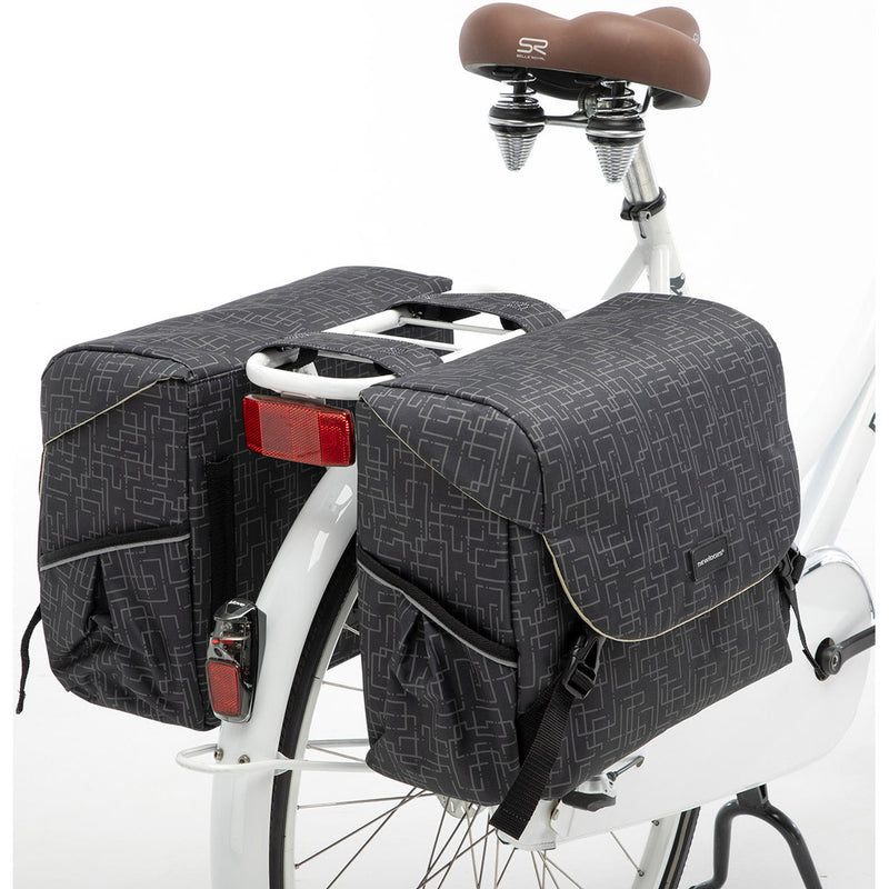 Afbeelding laden in galerijviewer, Mondi Joy Dubbele Fietstas - Waterafstotend Polyester - Zwart - 38L
