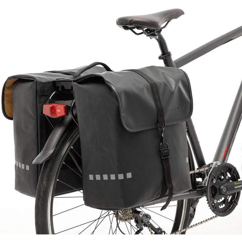 Afbeelding laden in galerijviewer, New Looxs Odense Dubbele Fietstas - Zwart - 39L
