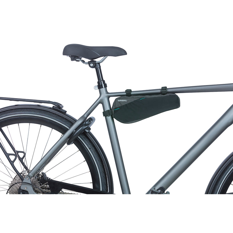 Afbeelding laden in galerijviewer, Basil Discovery 365D frametas M - sportieve compacte fietstas voor heren damesfiets - 1.8L - zwart melee
