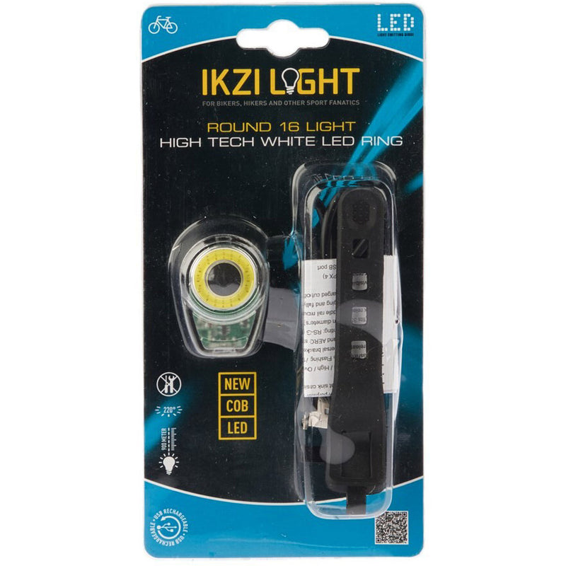 Afbeelding laden in galerijviewer, Ikzi light koplamp round16 met witte cob led-ring usb

