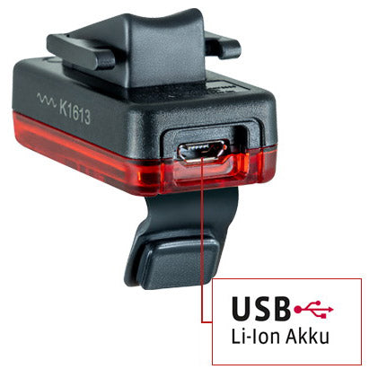 Afbeelding laden in galerijviewer, Vdo eco light red rl plus usb achterlicht li-on accu+remlicht aan uit
