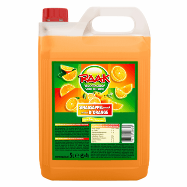 Raak vruchtensiroop sinaasappel (5 liter)