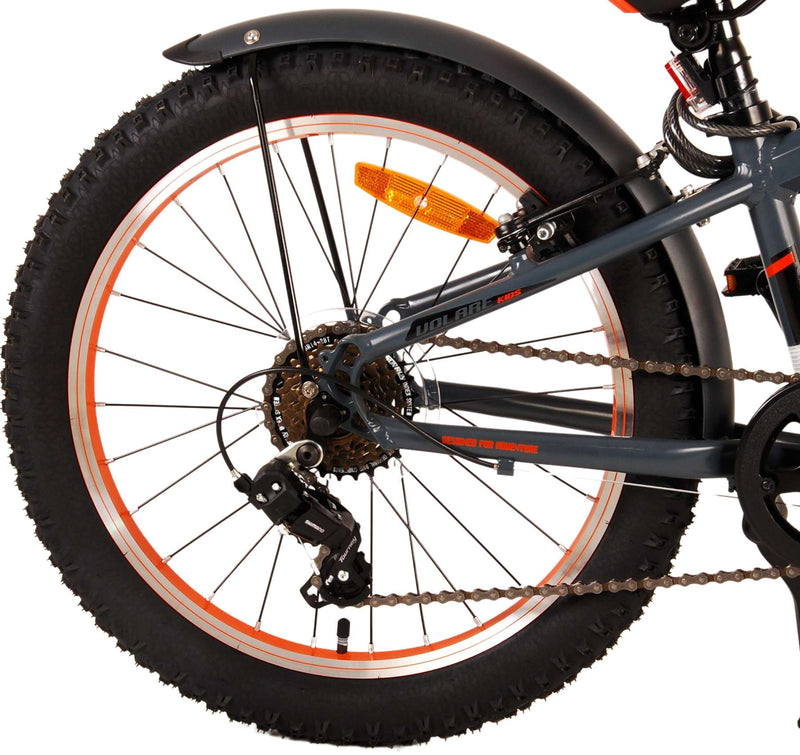 Afbeelding laden in galerijviewer, Volare Rocky Kinderfiets - 20 inch - Grijs Oranje - 6 speed - Prime Collection
