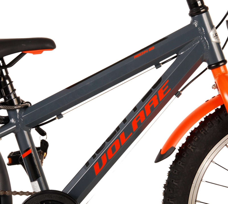 Afbeelding laden in galerijviewer, Volare Rocky Kinderfiets - 20 inch - Grijs Oranje - 6 speed - Prime Collection

