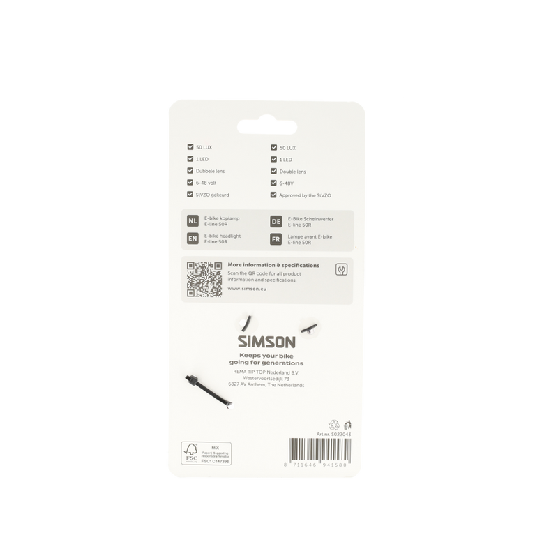 Afbeelding laden in galerijviewer, Rema tip top nederland b.v. simson koplamp aurora e-line 50r
