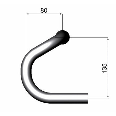 Deda stuur speciale 26mm 46cm polish zilver