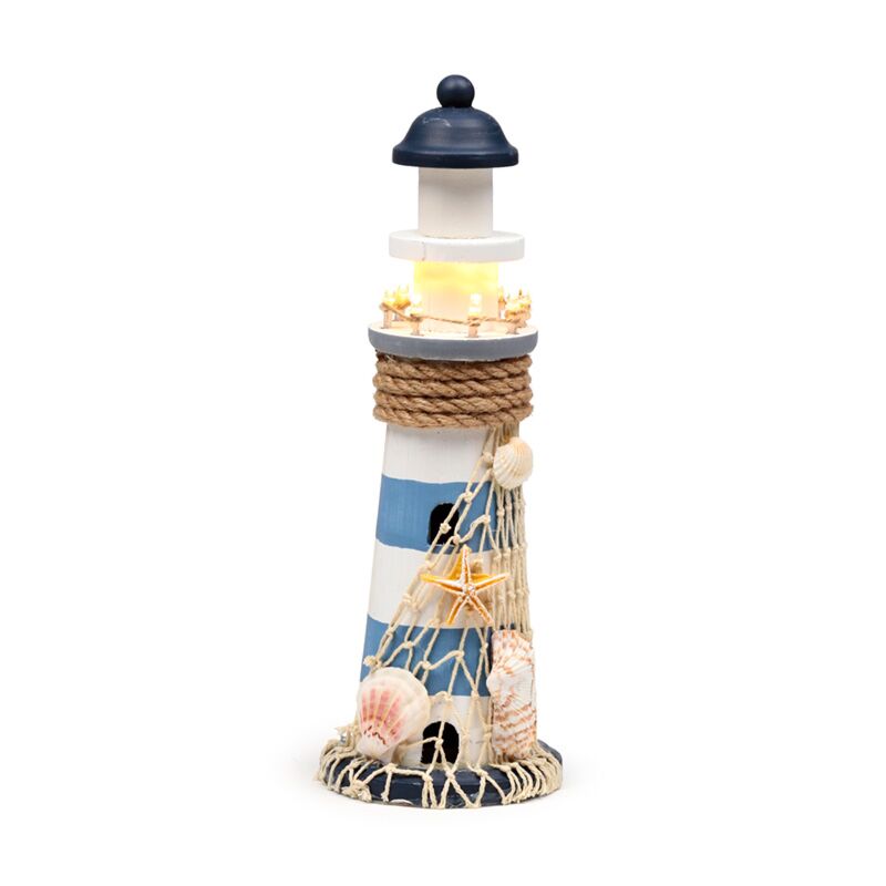 Afbeelding laden in galerijviewer, Strandsouvenir - vuurtoren schelpen led-licht
