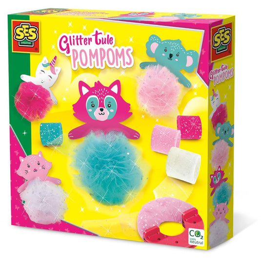 SES Glitter Tule Pompons