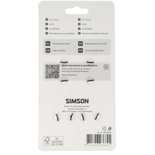 Afbeelding laden in galerijviewer, Simson verlichtingsset bullet batterij - zwart
