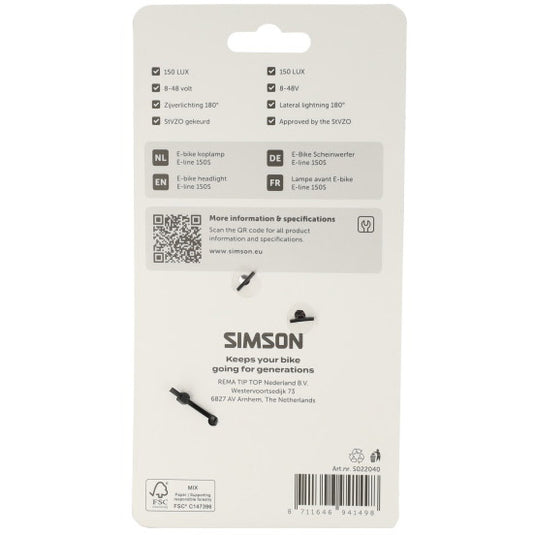 Simson koplamp aurora e-line 150s