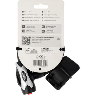 Merkloos sans marque spiraalkabelslot simson regular size xl - 10mm x 150cm