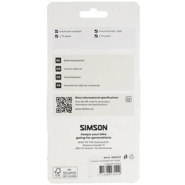 Simson remkabelset compleet universeel zwart