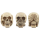 Set van 3 schedels horen zien zwijgen woonaccessoire