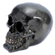 Metallic zwarte schedel woonaccessoire