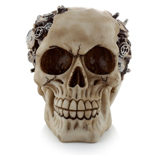 Steam punk stijl schedel met tandwielen woonaccessoire