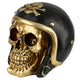 Goud schedel in motorhelm woonaccessoire