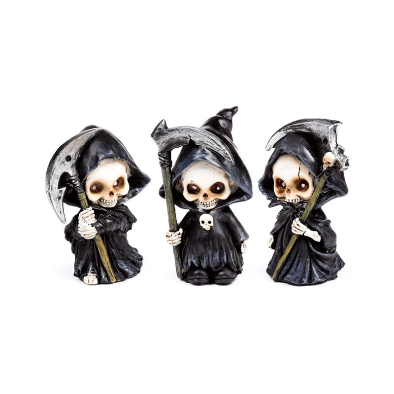 Afbeelding laden in galerijviewer, 3-delige the reaper mini schedel set with zeis
