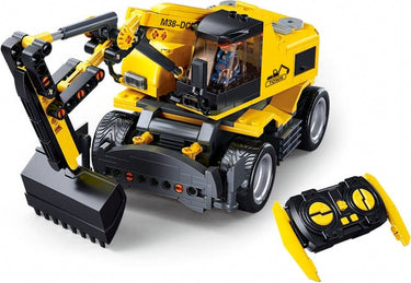 Sluban powerbricks e7 graafmachine op wielen rc graafvoertuig bouwspeelgoed – constructiespeelgoed – bouwdoos met 353 bouwstenen – m38-b1155 vanaf 8 jaar