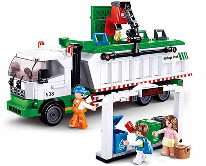 Afbeelding laden in galerijviewer, Sluban city cleaner vuilniswagen (m38-b0780)
