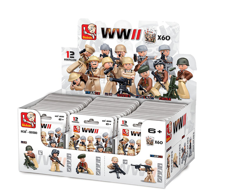 Afbeelding laden in galerijviewer, Sluban army wwii soldaten 60st. polybags (m38-b0580)
